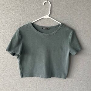 Zara Cropped Stretch T-shirt